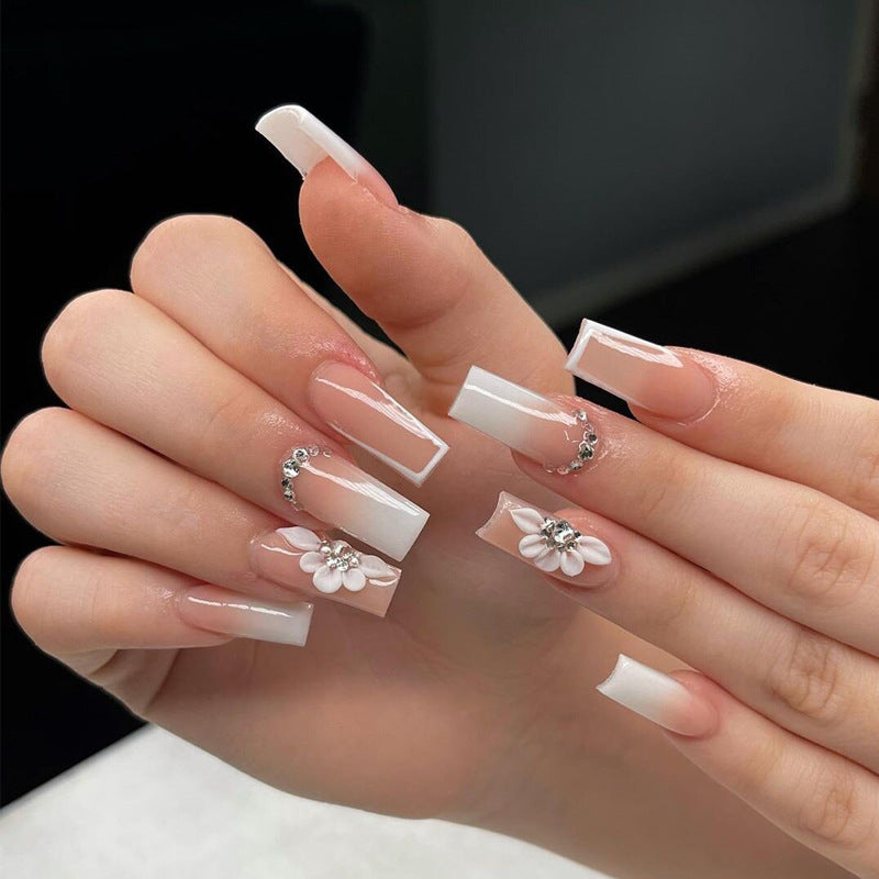 Women's Long Rhinestone Nail Stickers