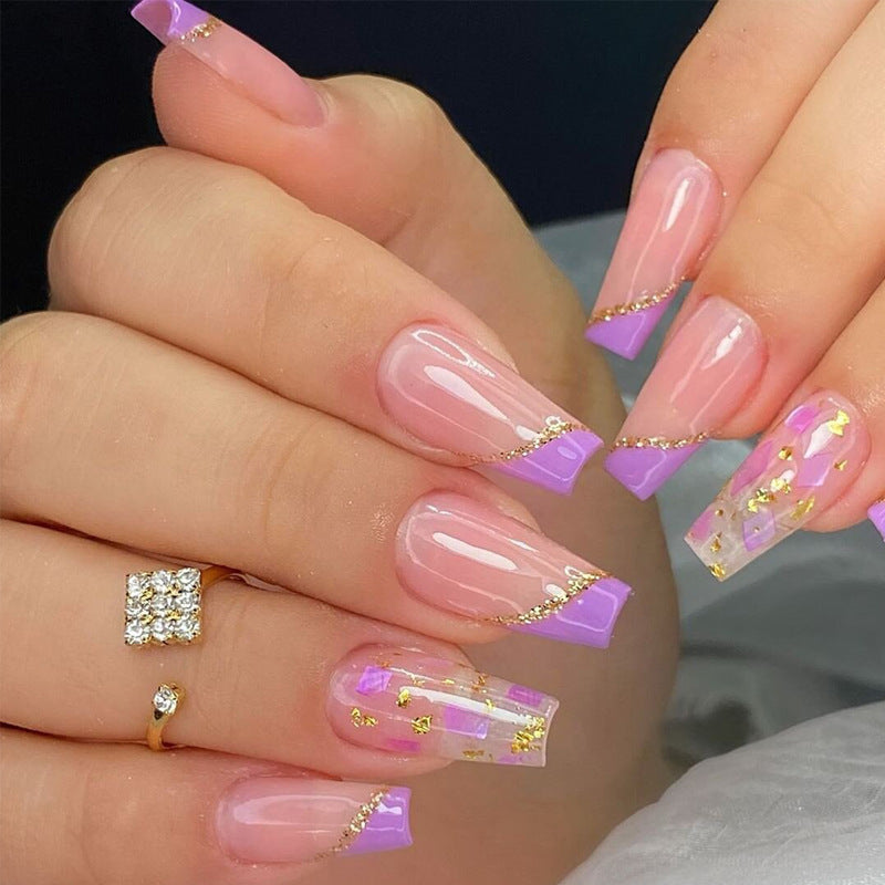 Women's Long Rhinestone Nail Stickers