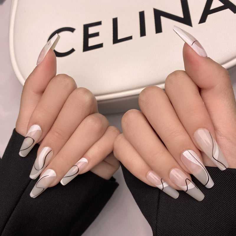 Women's Long Rhinestone Nail Stickers