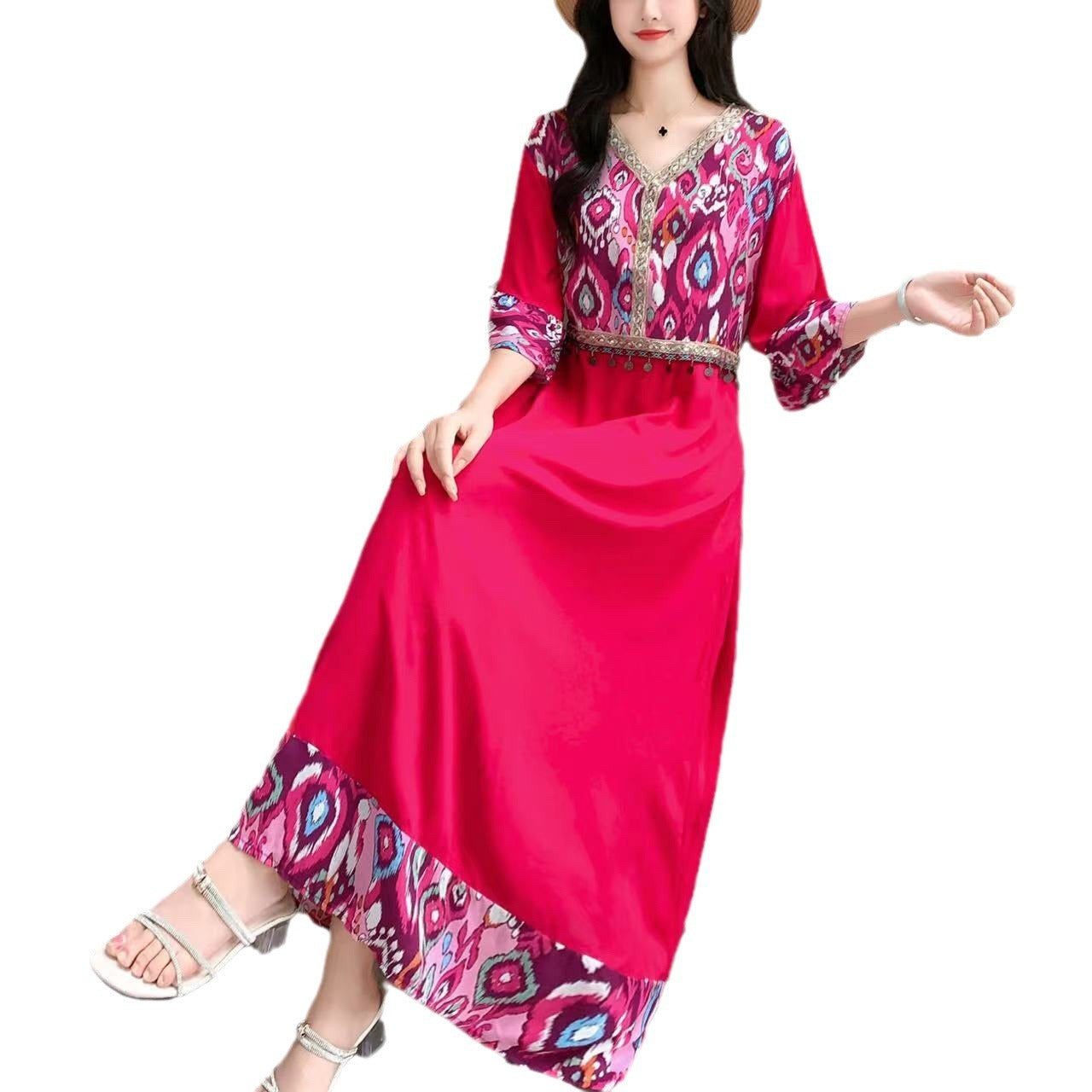 Ethnic Style Dress New Printed Loose