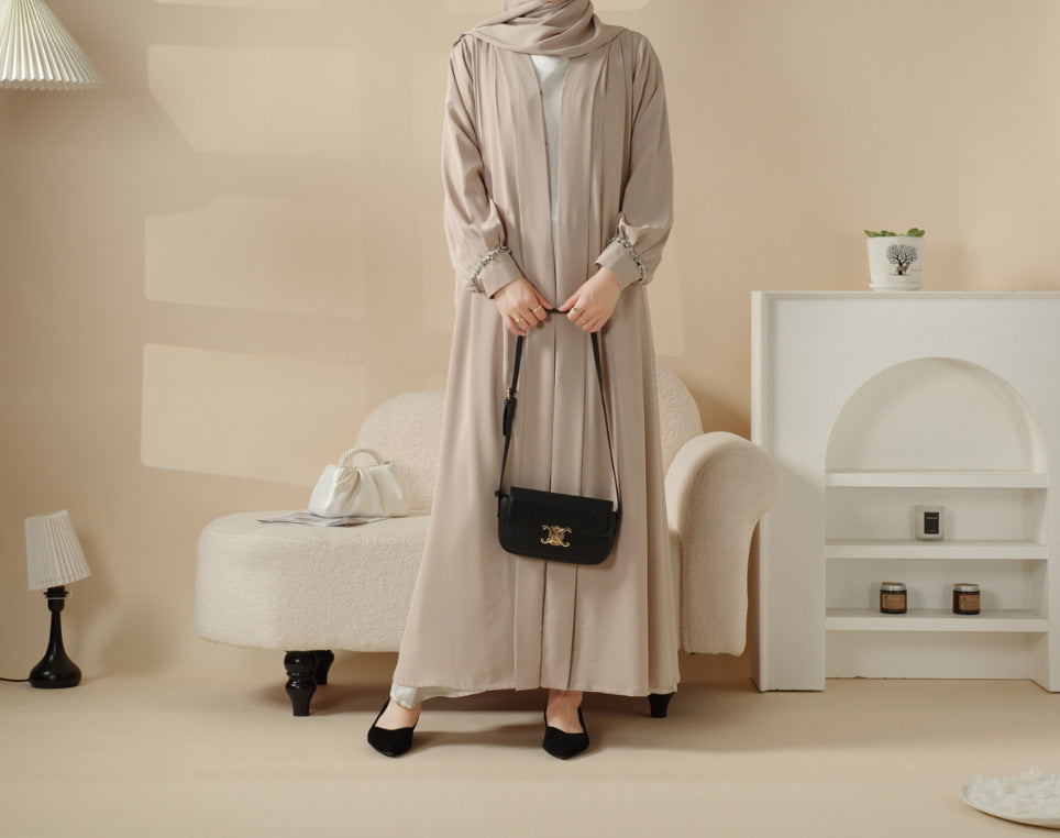 Middle East Satin Coat Skirt Cuff Diamond Robe
