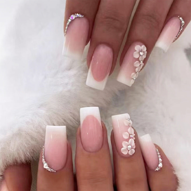 Women's Long Rhinestone Nail Stickers