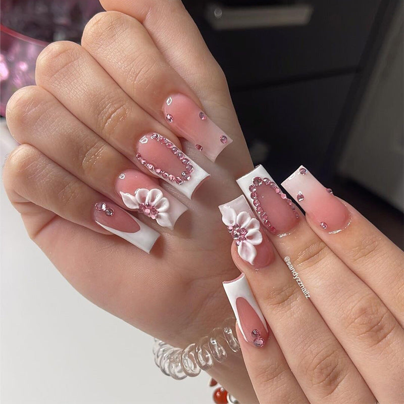 Women's Long Rhinestone Nail Stickers