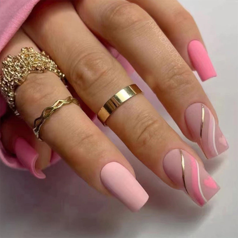 Women's Long Rhinestone Nail Stickers