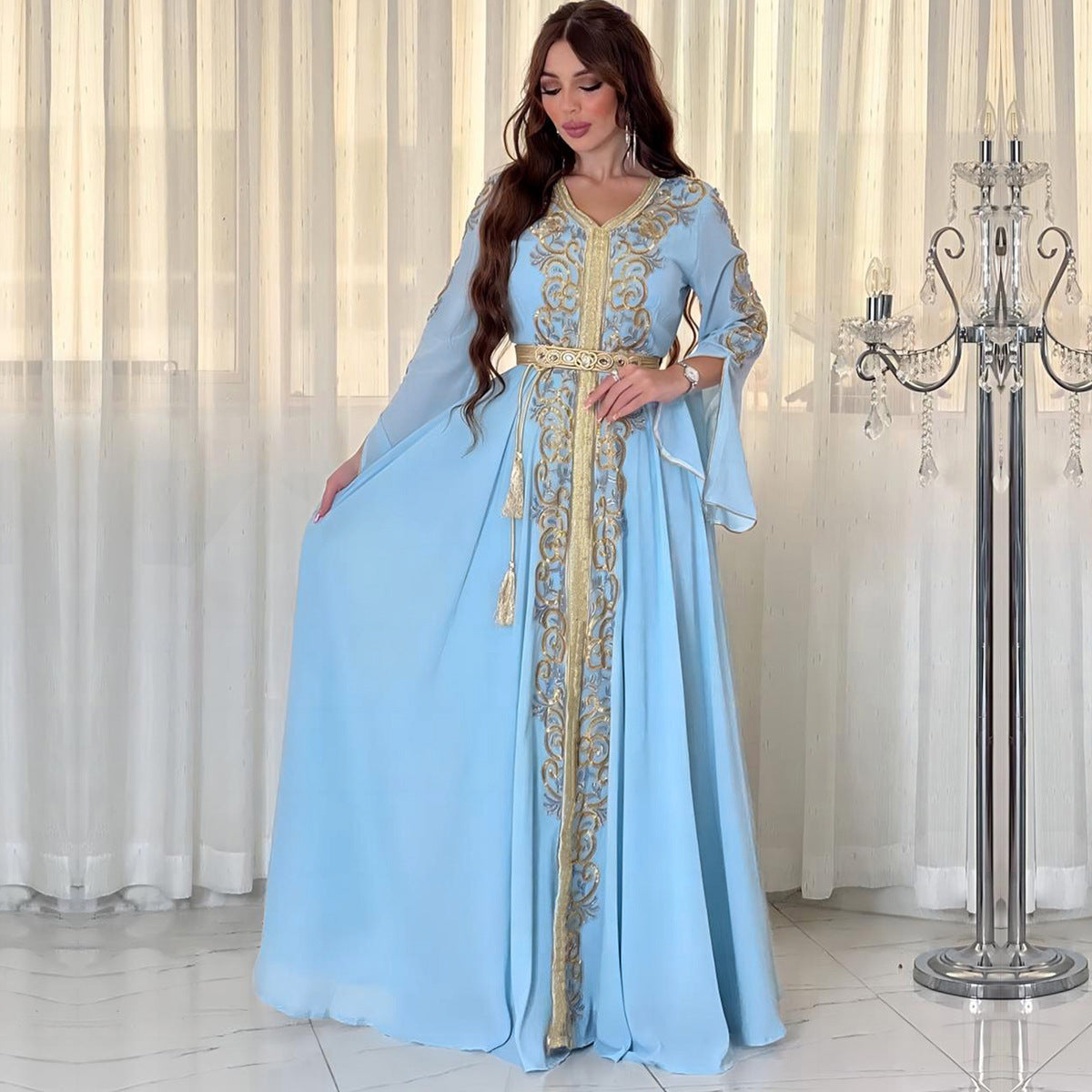 Guerbang Arab Dubai Foreign Trade Embroidery Applique Dress