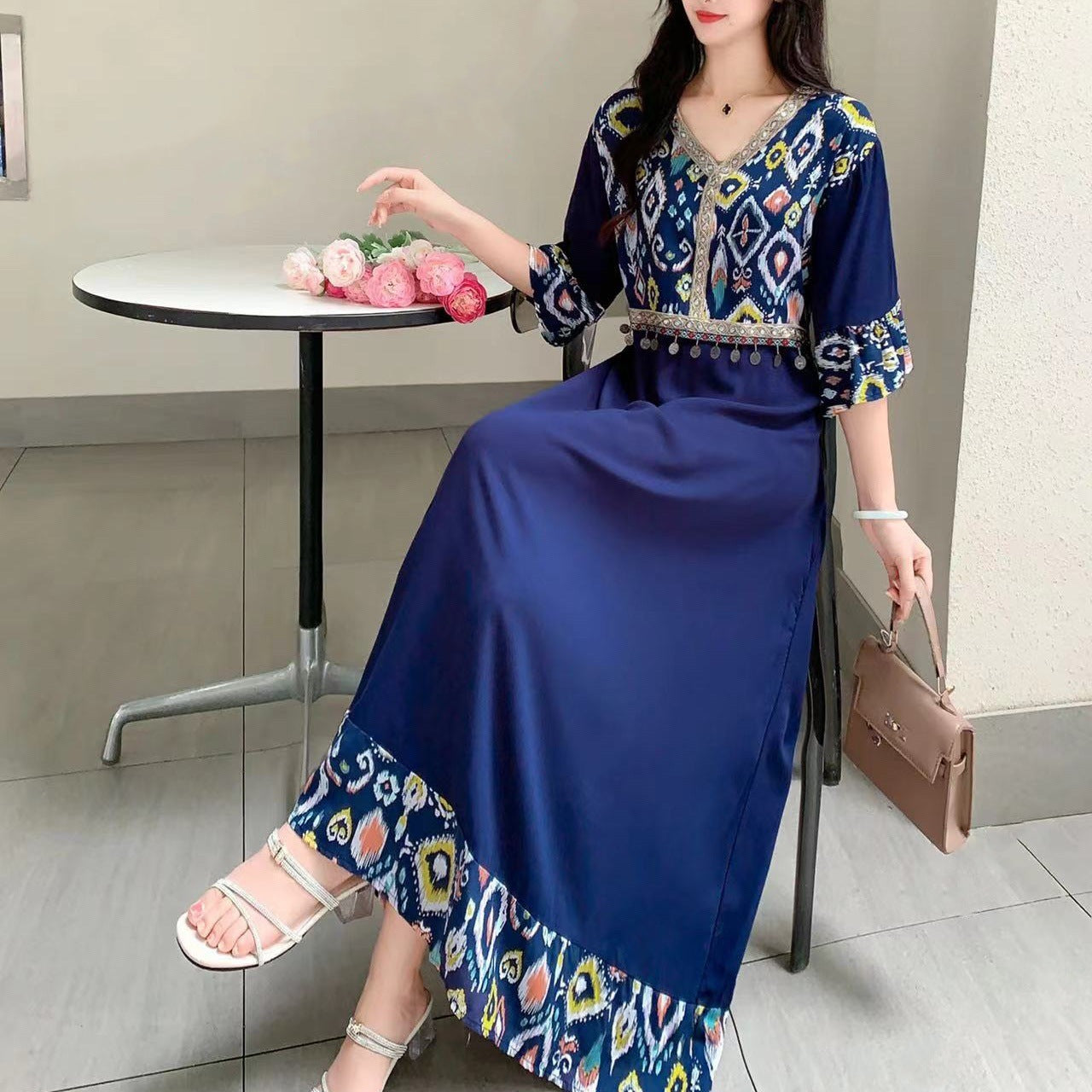 Ethnic Style Dress New Printed Loose