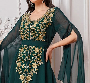 Women's Fashion Elegant Embroidery Applique Dress