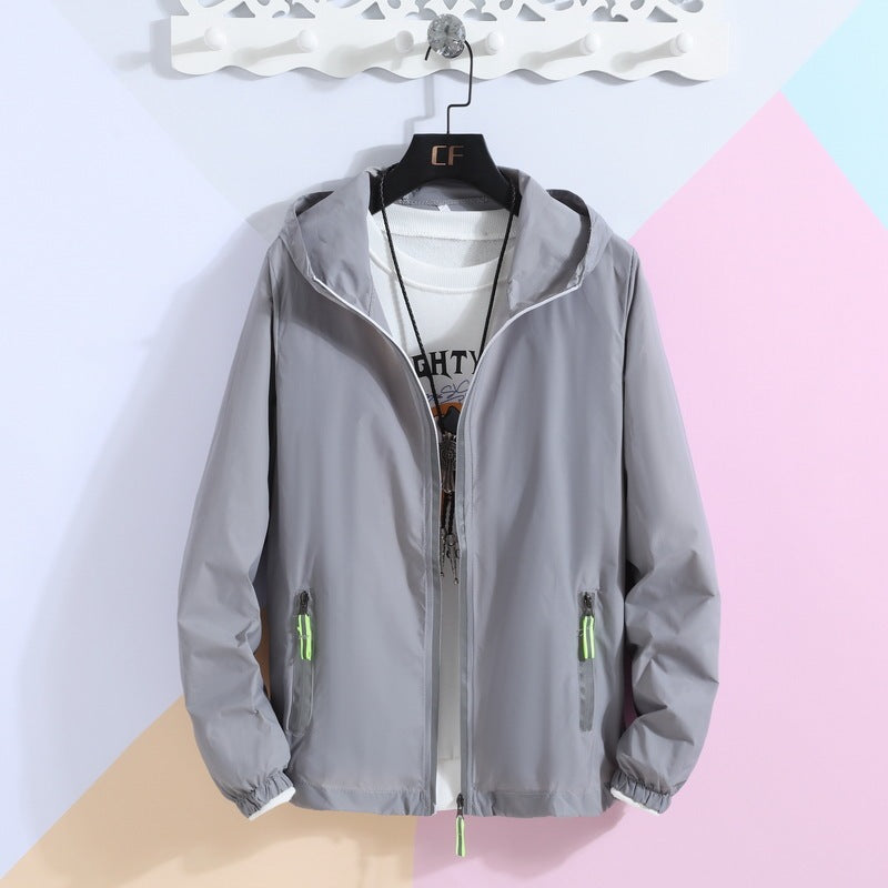 Reflective Zipper Sun Protection Clothes Men's Fishing Clothes