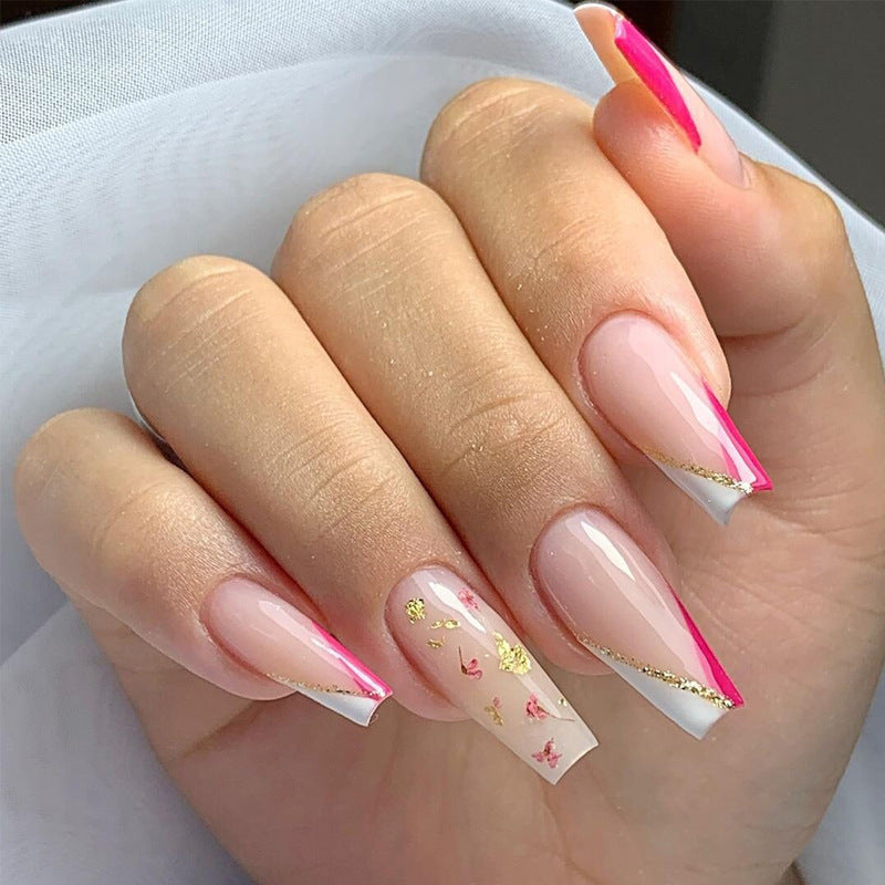 Women's Long Rhinestone Nail Stickers