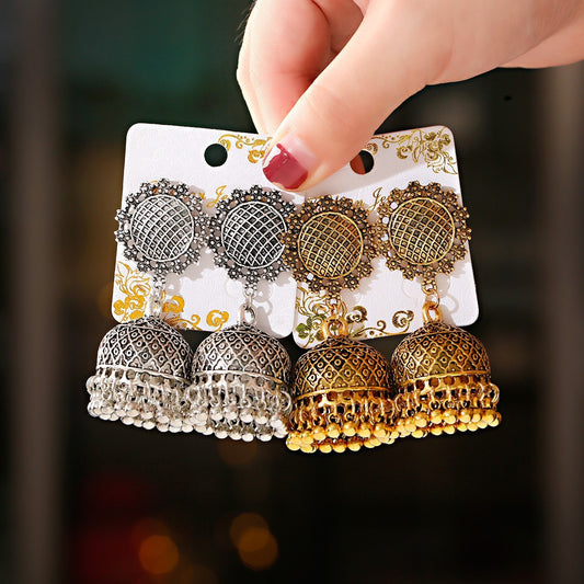 Bohemian Water Drop Ear Studs Buddha Light India Thailand Alloy Round Ring Earrings