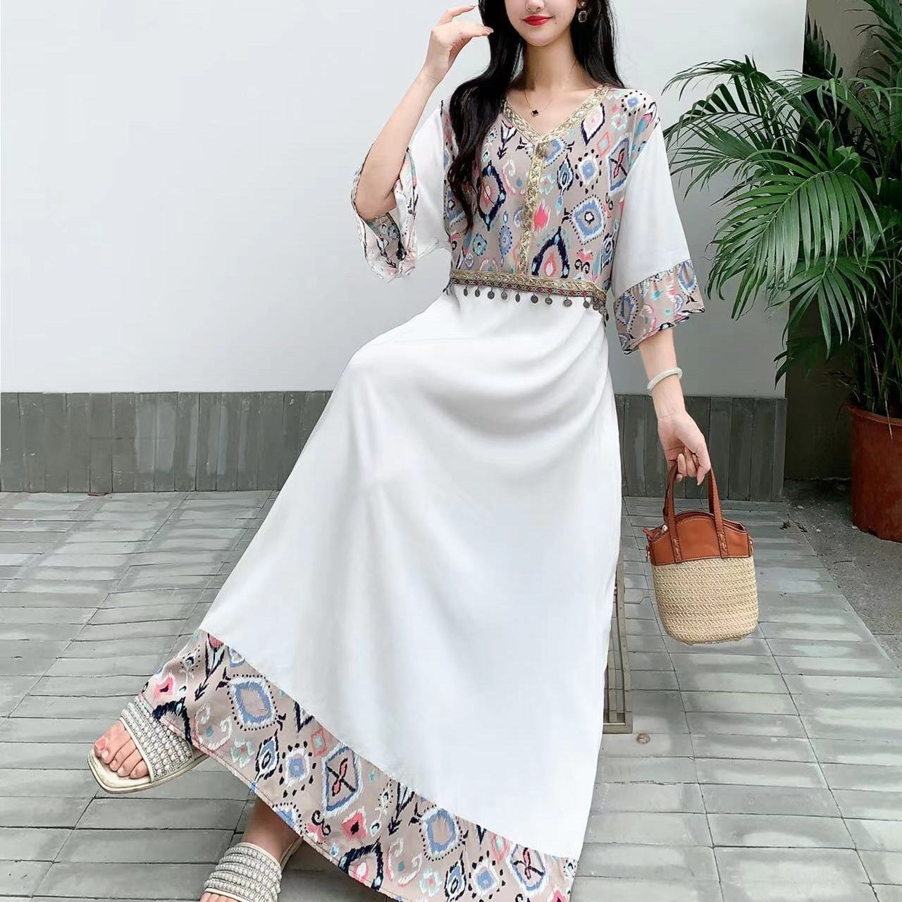 Ethnic Style Dress New Printed Loose
