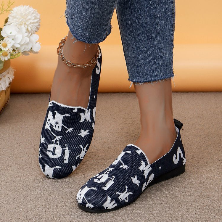 European And American Foreign Trade Plus Size Knit Breathable Low-top Shoes Women