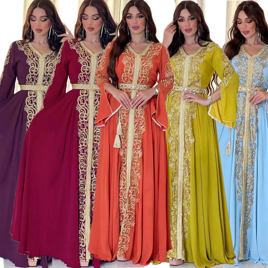 Guerbang Arab Dubai Foreign Trade Embroidery Applique Dress