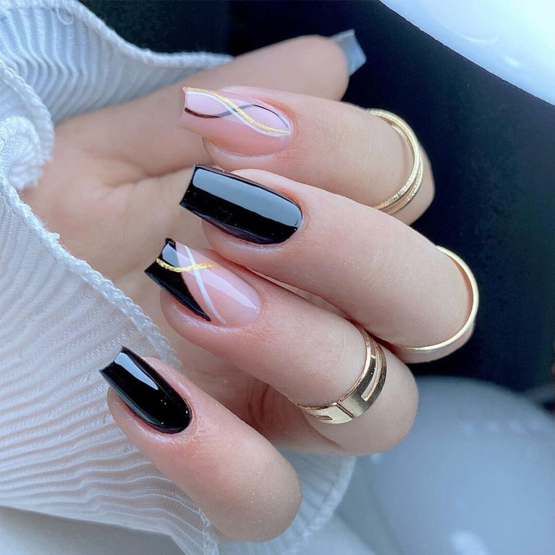 Women's Long Rhinestone Nail Stickers
