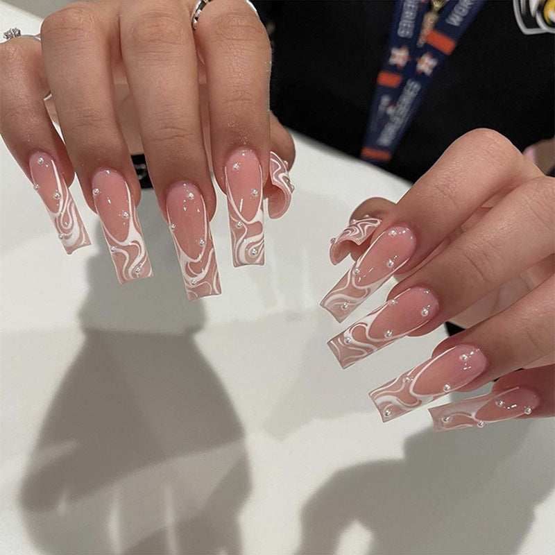 Women's Long Rhinestone Nail Stickers