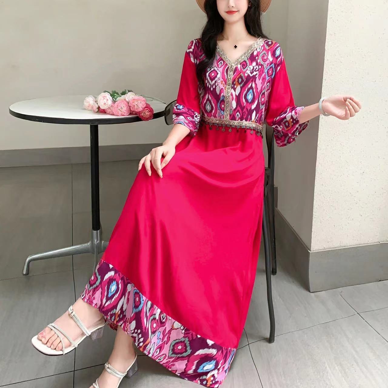 Ethnic Style Dress New Printed Loose
