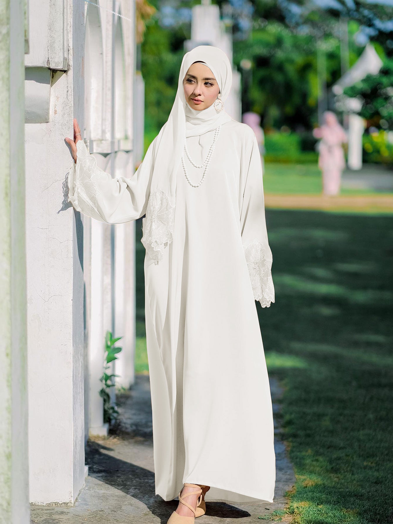 Women's Muslim Robe Malay Indonesian Dress With Headscarf