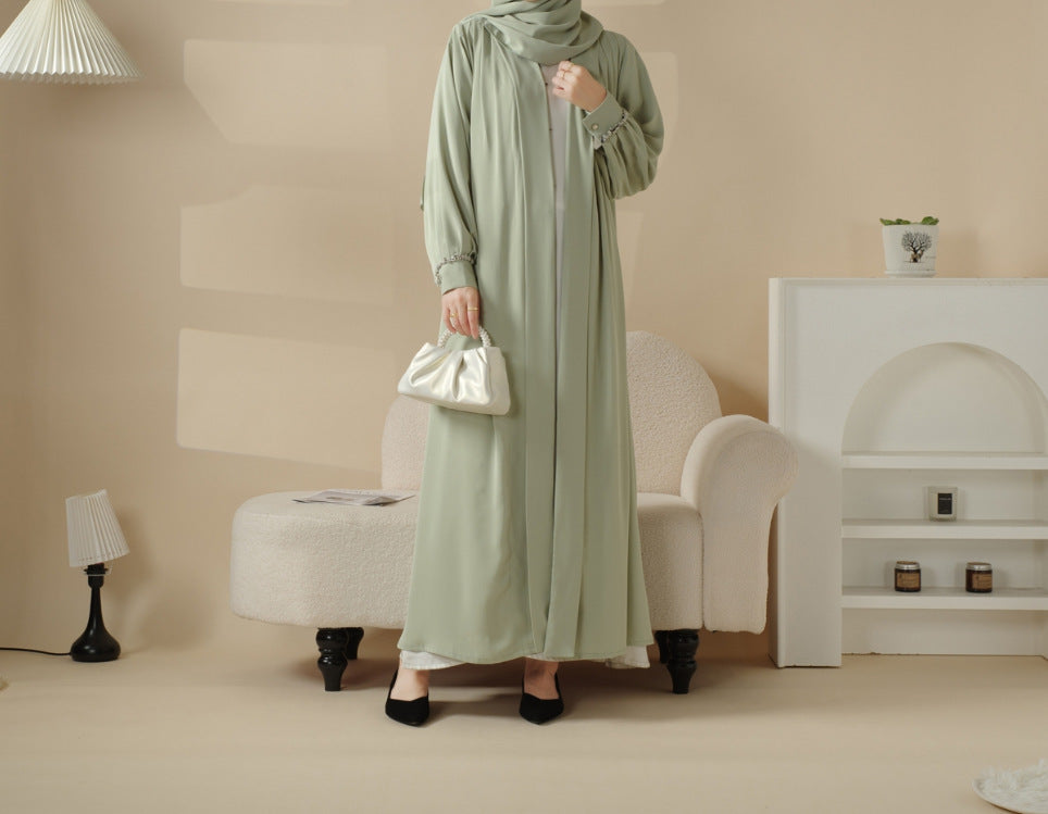Middle East Satin Coat Skirt Cuff Diamond Robe
