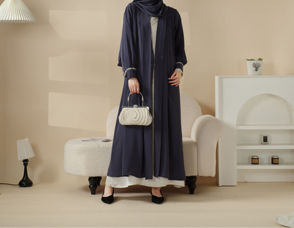 Middle East Satin Coat Skirt Cuff Diamond Robe