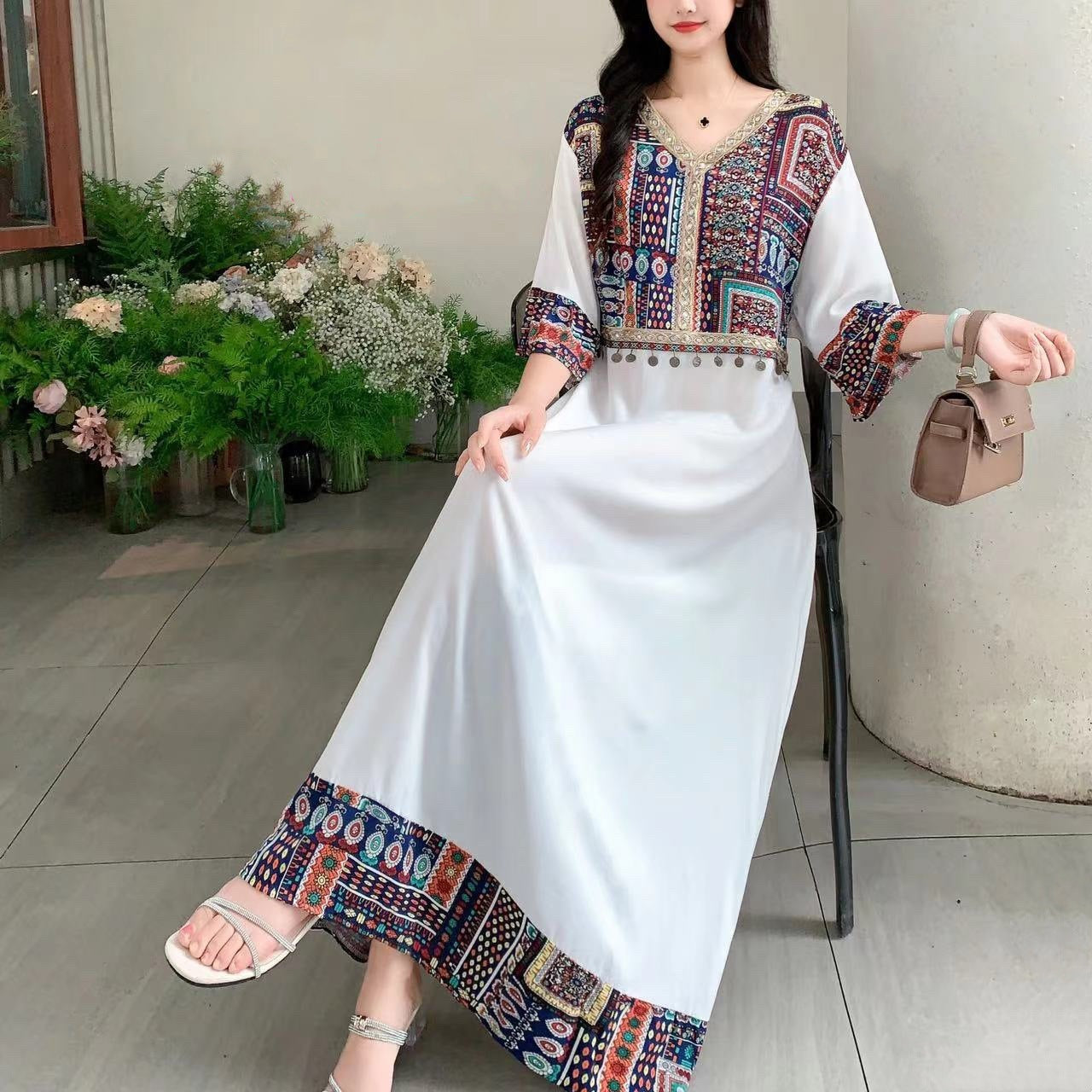Ethnic Style Dress New Printed Loose