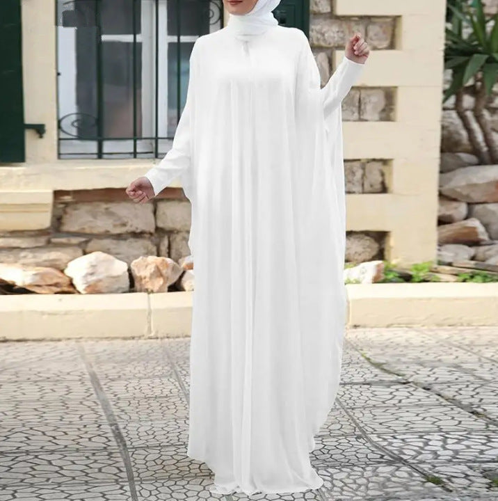 Artistic Retro Leisure Loose Plus Size Crew Neck Dress