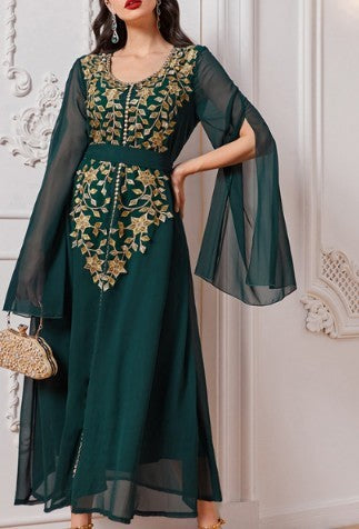 Women's Fashion Elegant Embroidery Applique Dress