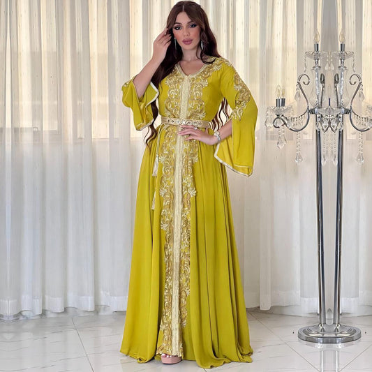 Guerbang Arab Dubai Foreign Trade Embroidery Applique Dress