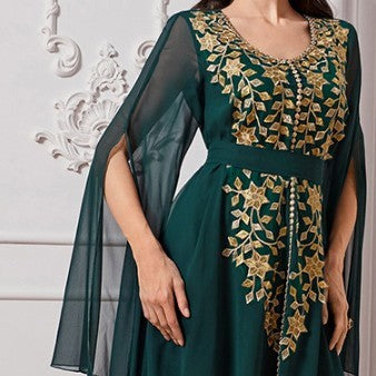 Women's Fashion Elegant Embroidery Applique Dress