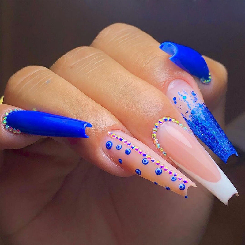 Women's Long Rhinestone Nail Stickers
