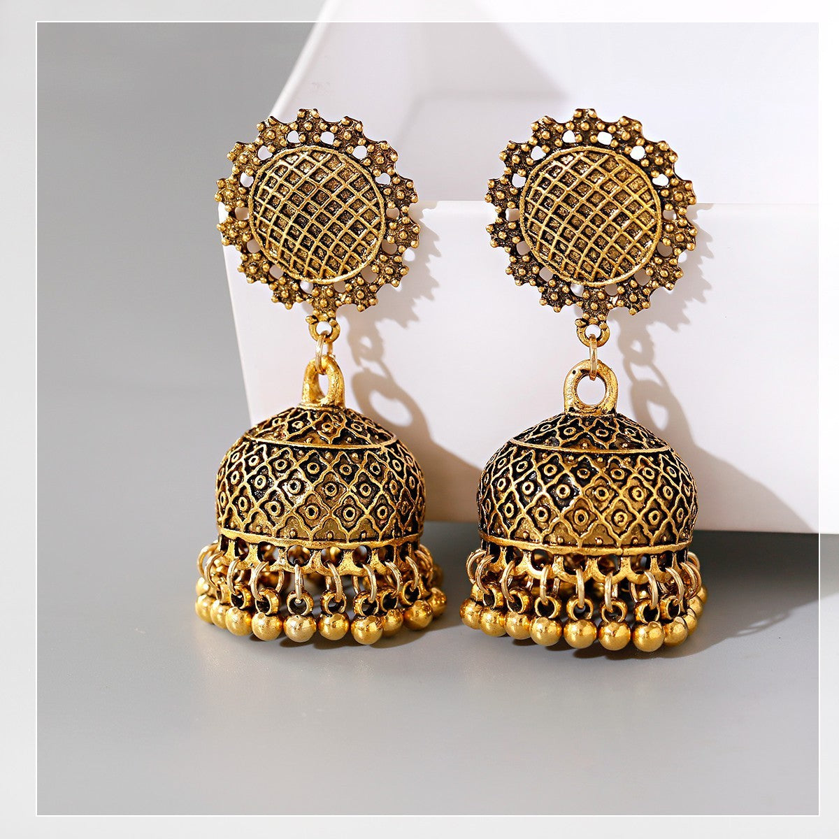 Bohemian Water Drop Ear Studs Buddha Light India Thailand Alloy Round Ring Earrings