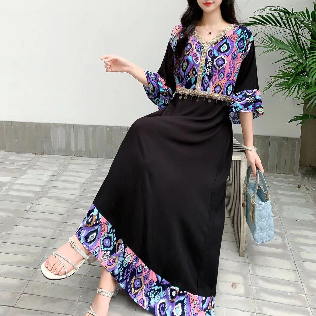 Ethnic Style Dress New Printed Loose