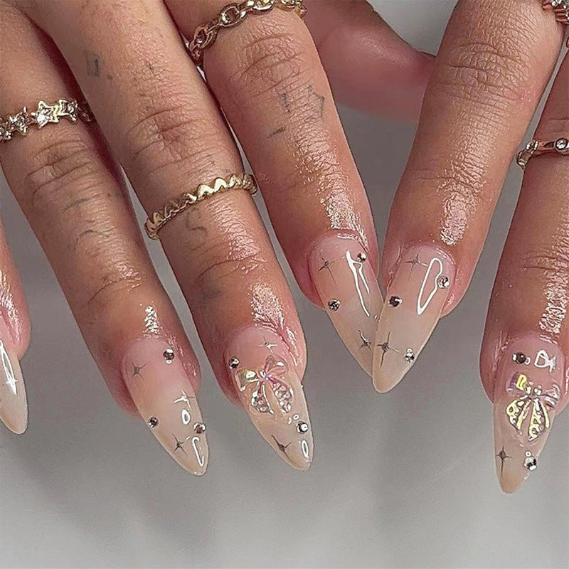 Women's Long Rhinestone Nail Stickers